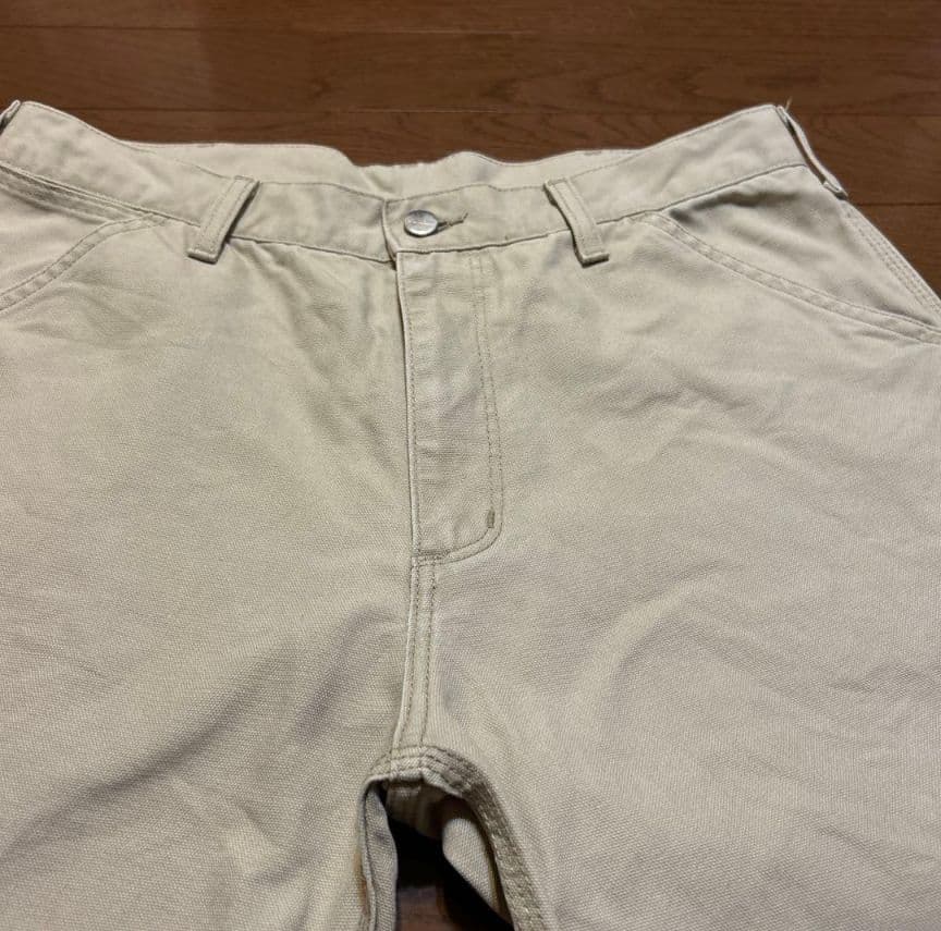 P*u様 90s Carhartt アイボリー ワークパンツ W34×L33 D