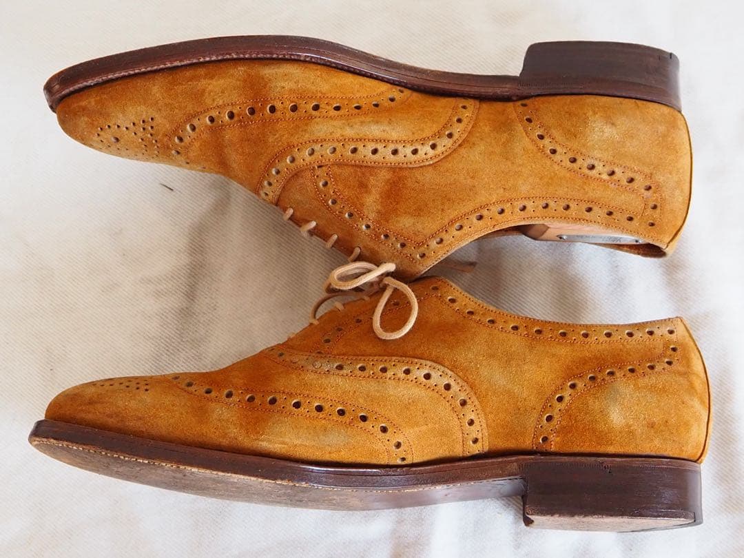 靴 70s Grenson Genuine Hippo shot wing tip