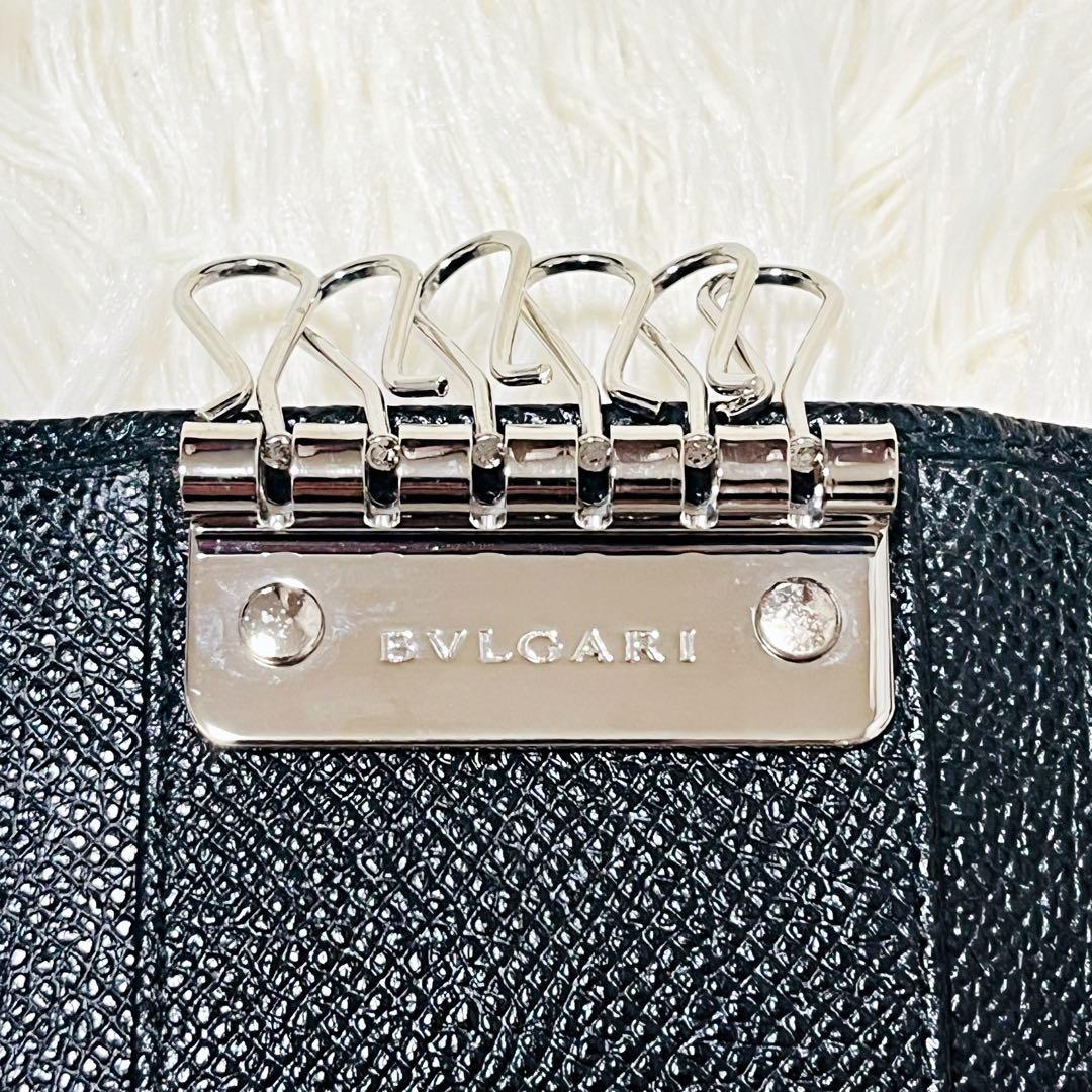 ✨極美品✨ BVLGARI キーケース レザー 6連 キーリング ブラック 男女