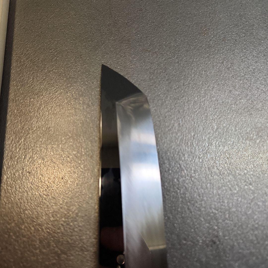 鉄拳良政　先丸柳刃包丁　本焼　尺1　V金10号　銀巻き　黒檀八画柄