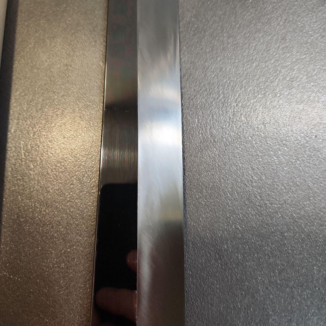 鉄拳良政　先丸柳刃包丁　本焼　尺1　V金10号　銀巻き　黒檀八画柄