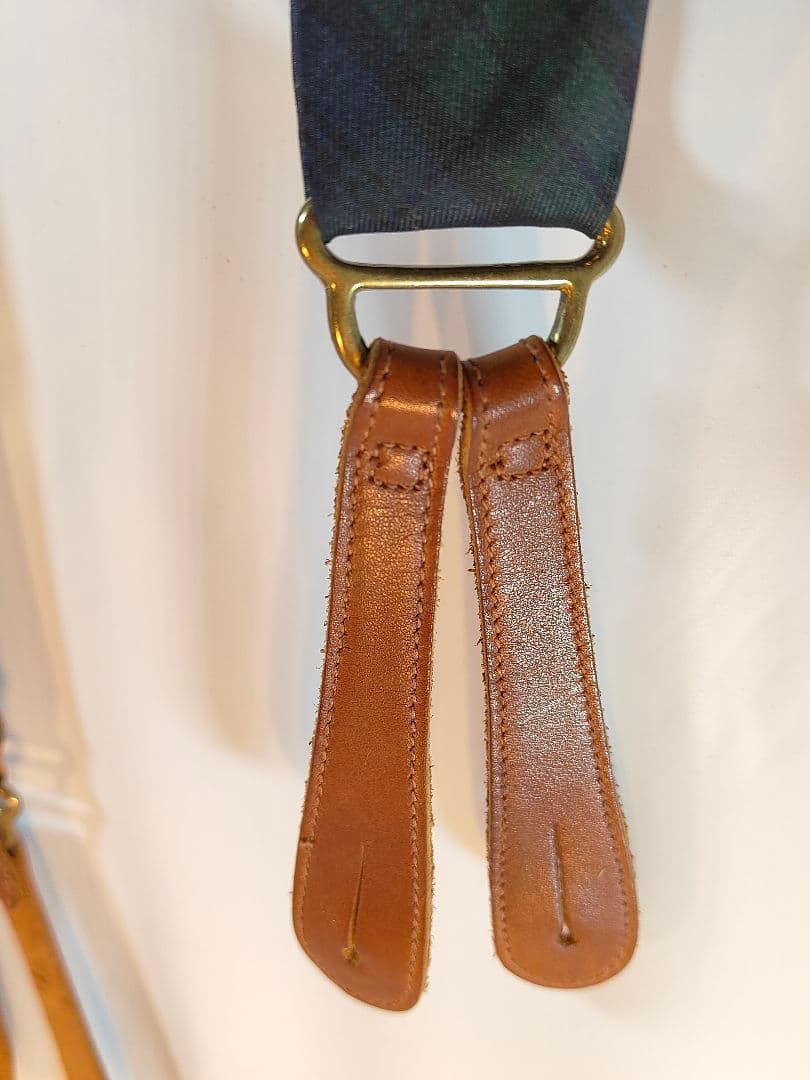 【Vintage】【希少品】USA製　PRL　高級本革サスペンダー　牛革/正規品