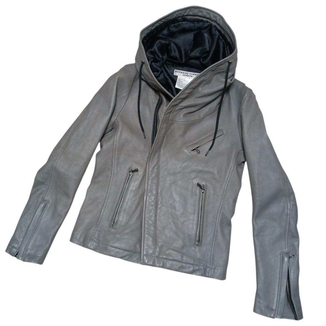 キャサリンハムネット★フーデッドライダーズジャケット★ラム★レディース★メンズ