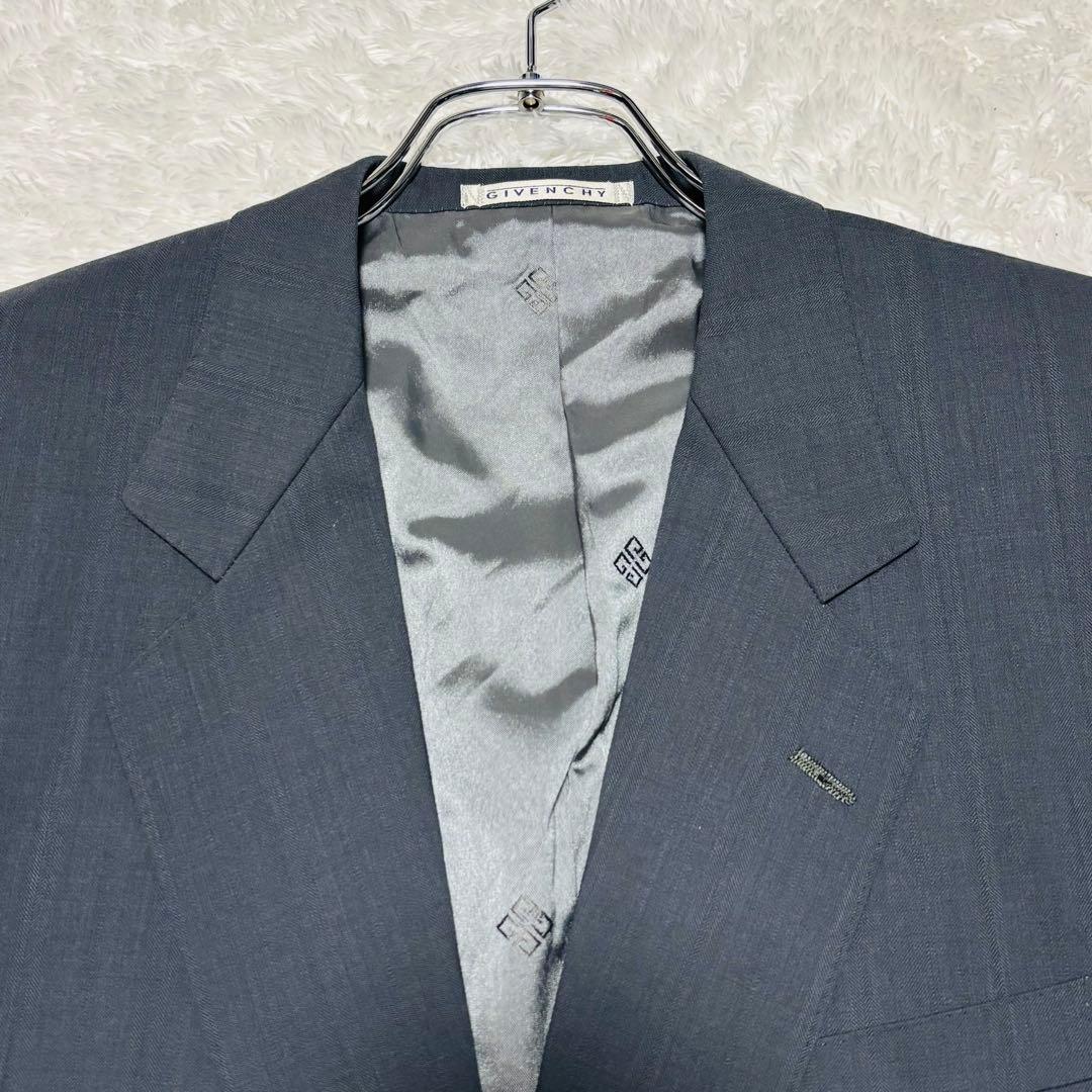 高級 GIVENCHY スーツ ダークグレー シャードチェック セットアップ L