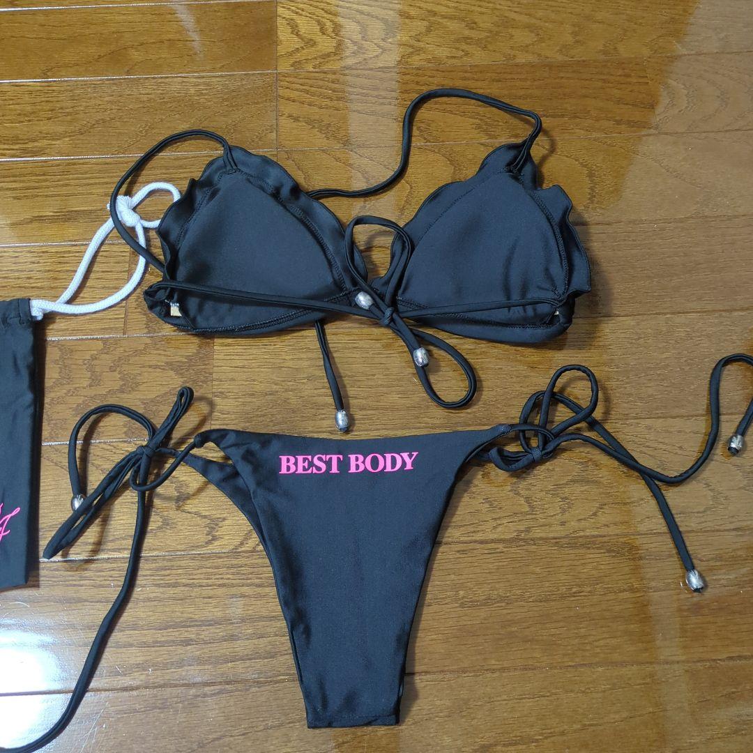 ベストボディジャパン公式決勝用ビキニ ブラック ピンク　Mサイズ