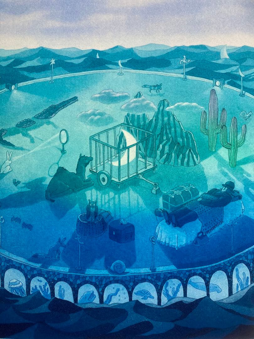 【真作保証】小浦昇「NIGHT LIGHT」銅版画 直筆サイン 版画