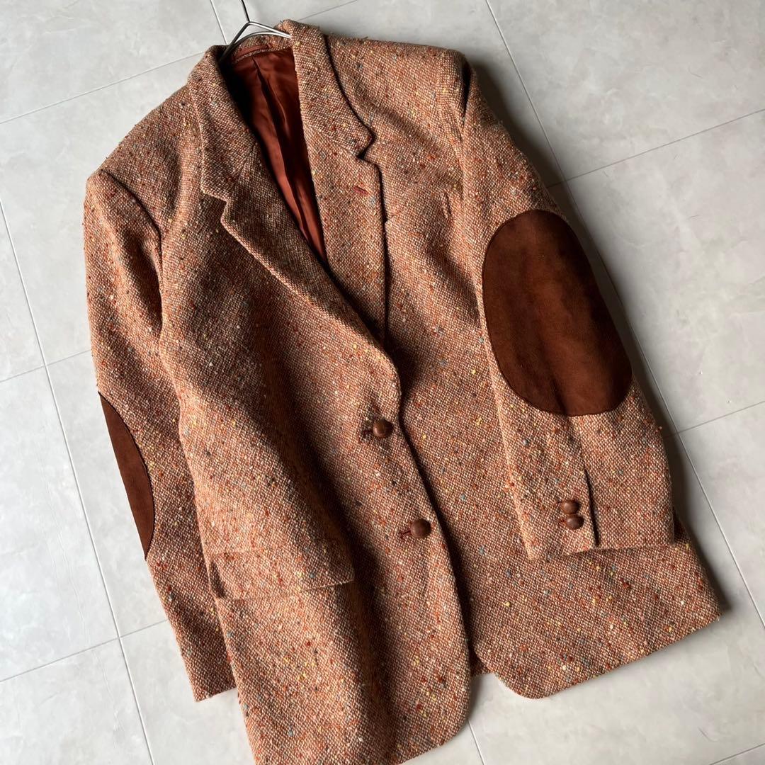 ピンクハウス PINK HOUSE ミックスツイードジャケット エルボーパッチ