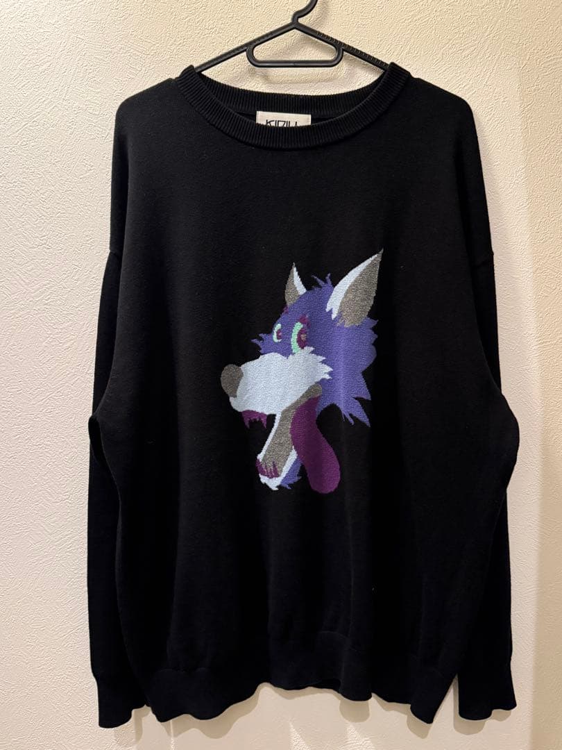 【希少】 15AW KIDILL 狼刺繍ニットセーター