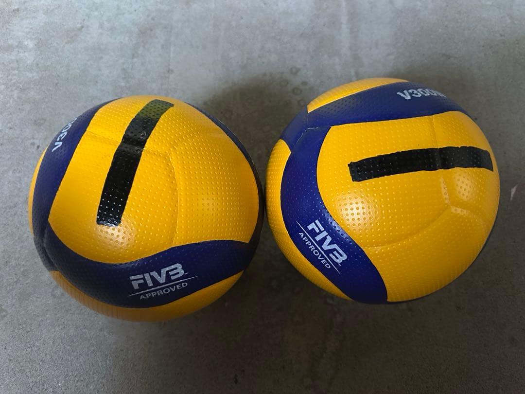 2点セット MIKASA バレー5号 国際公認球 高校試合球 黄/青V300W