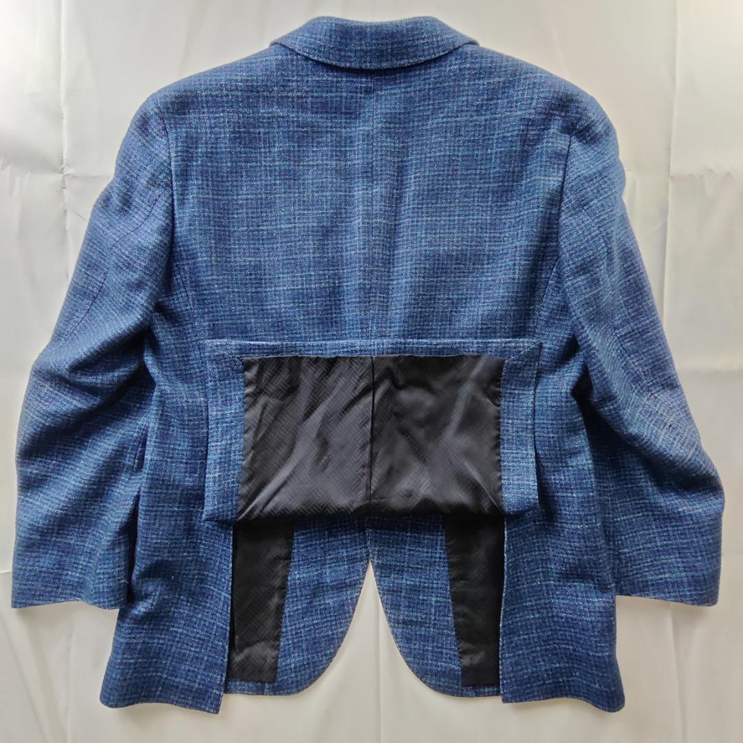 ポールスチュアート　テーラードジャケット　セルッティ　カシミヤ　シルク　青　M