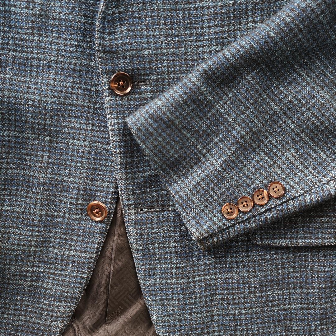 ポールスチュアート　テーラードジャケット　セルッティ　カシミヤ　シルク　青　M