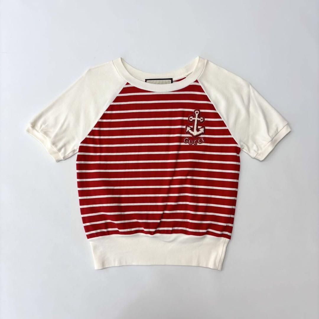 GUCCI グッチ ボーダー アンカー ロゴ カットソー サイズ S