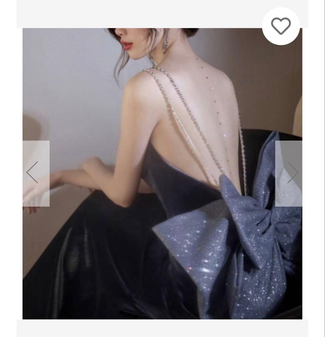 ネイビー　ドレス　結婚式2次会　前撮り