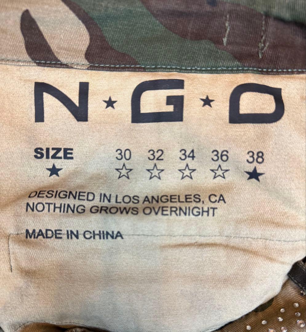 N.G.O 2WAY ミリタリーラインストーンパンツ