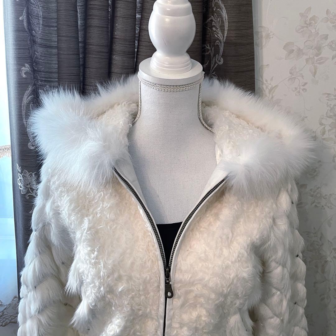 y2k 00s❤︎ ラム　リアルファーフード　アウター