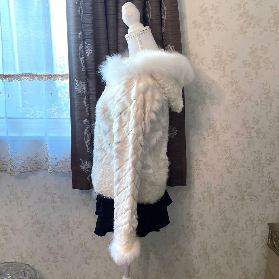 y2k 00s❤︎ ラム　リアルファーフード　アウター