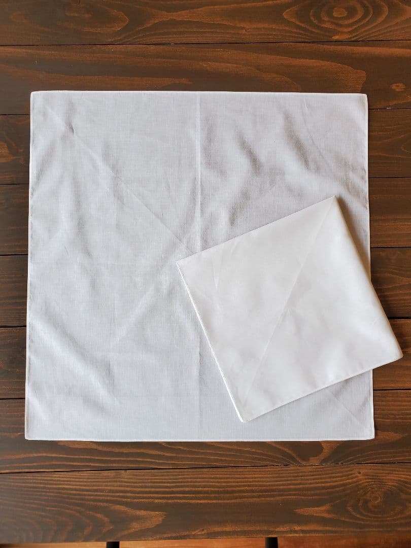 未使用 150枚セット 白無地綿ハンカチ (44×44.5) 手芸 染色 刺繍
