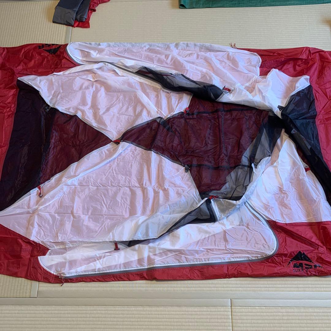 【大幅値下げ中】【MSR】ELIXIR 2（2人用、レッド×オリーブ）