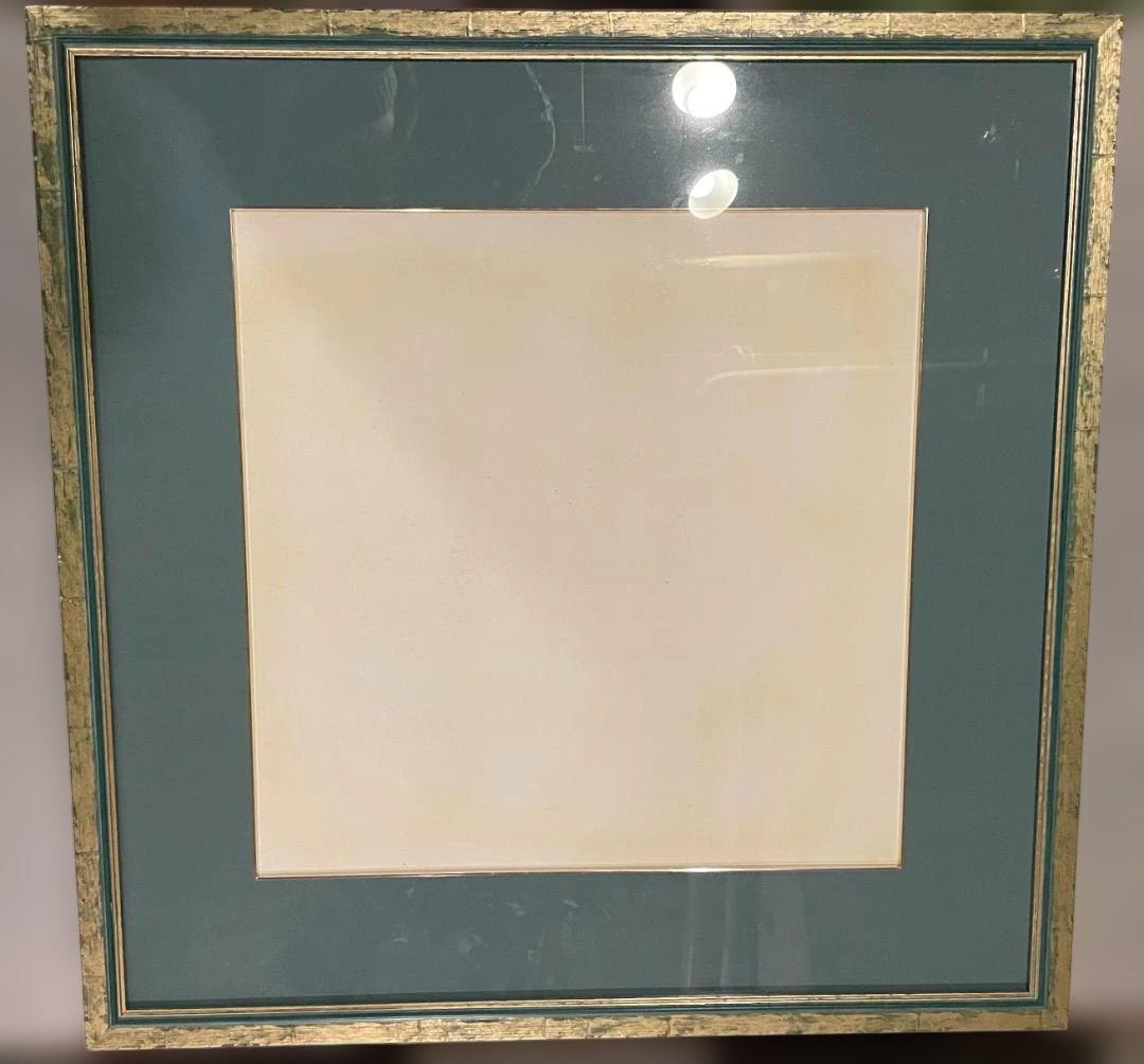 木製 大型 フレーム 額縁 絵画 写真 染色 展示 グリーン ゴールド 緑 金