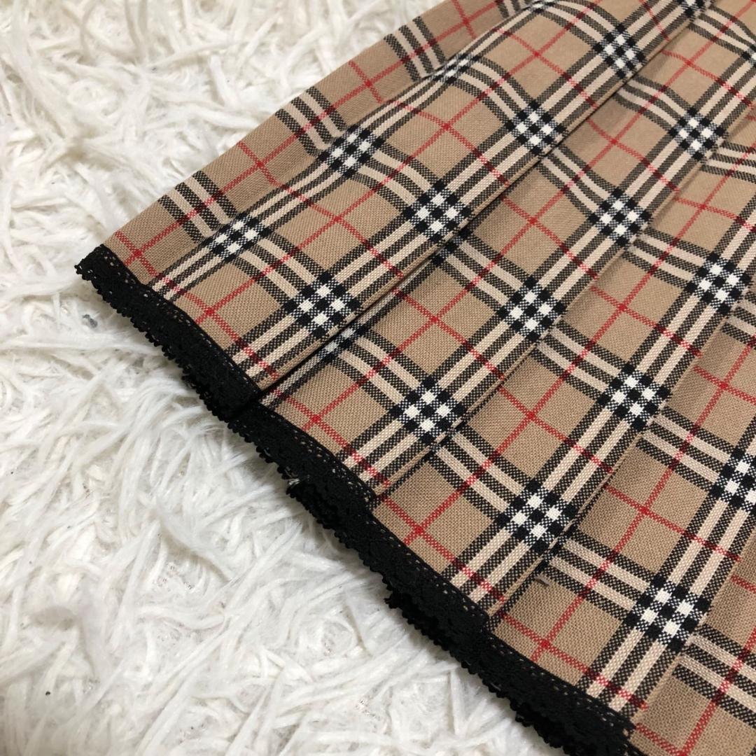 美品✨バーバリーロンドンブルーレーベル ノバチェック柄 プリーツミニスカート