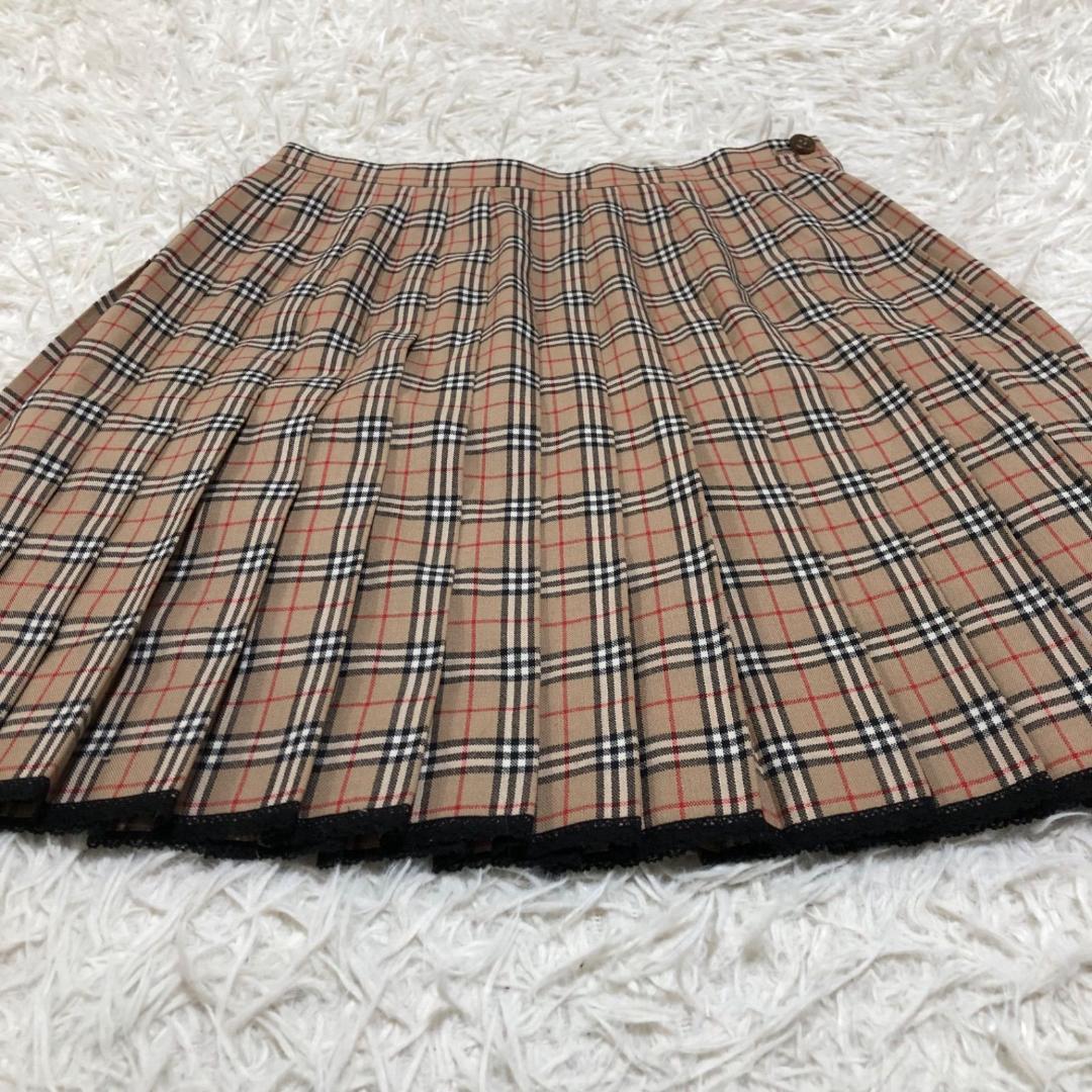 美品✨バーバリーロンドンブルーレーベル ノバチェック柄 プリーツミニスカート
