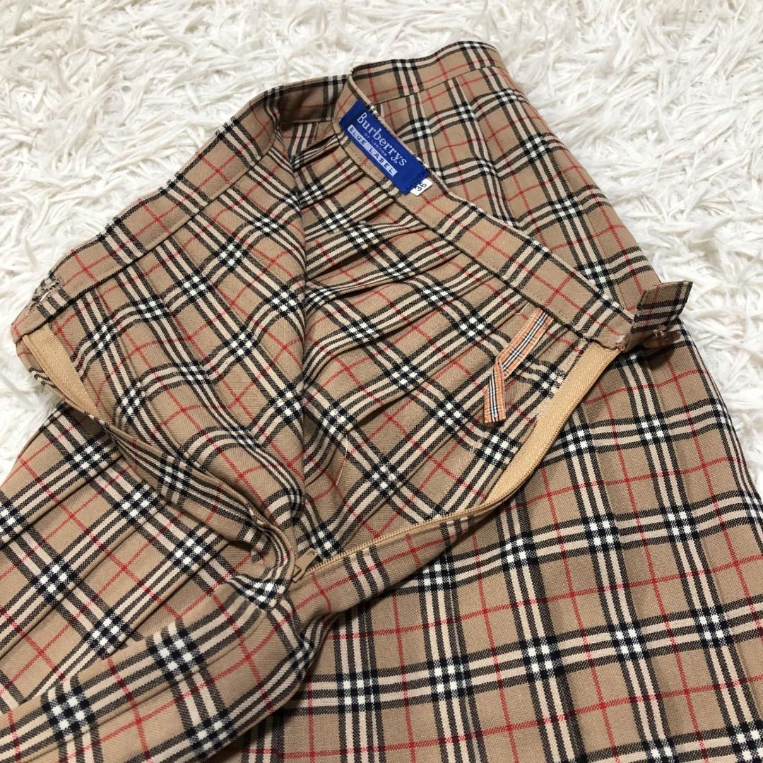 美品✨バーバリーロンドンブルーレーベル ノバチェック柄 プリーツミニスカート
