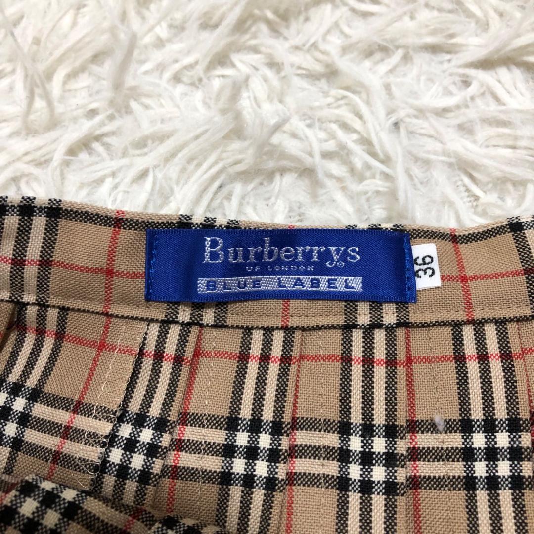 美品✨バーバリーロンドンブルーレーベル ノバチェック柄 プリーツミニスカート