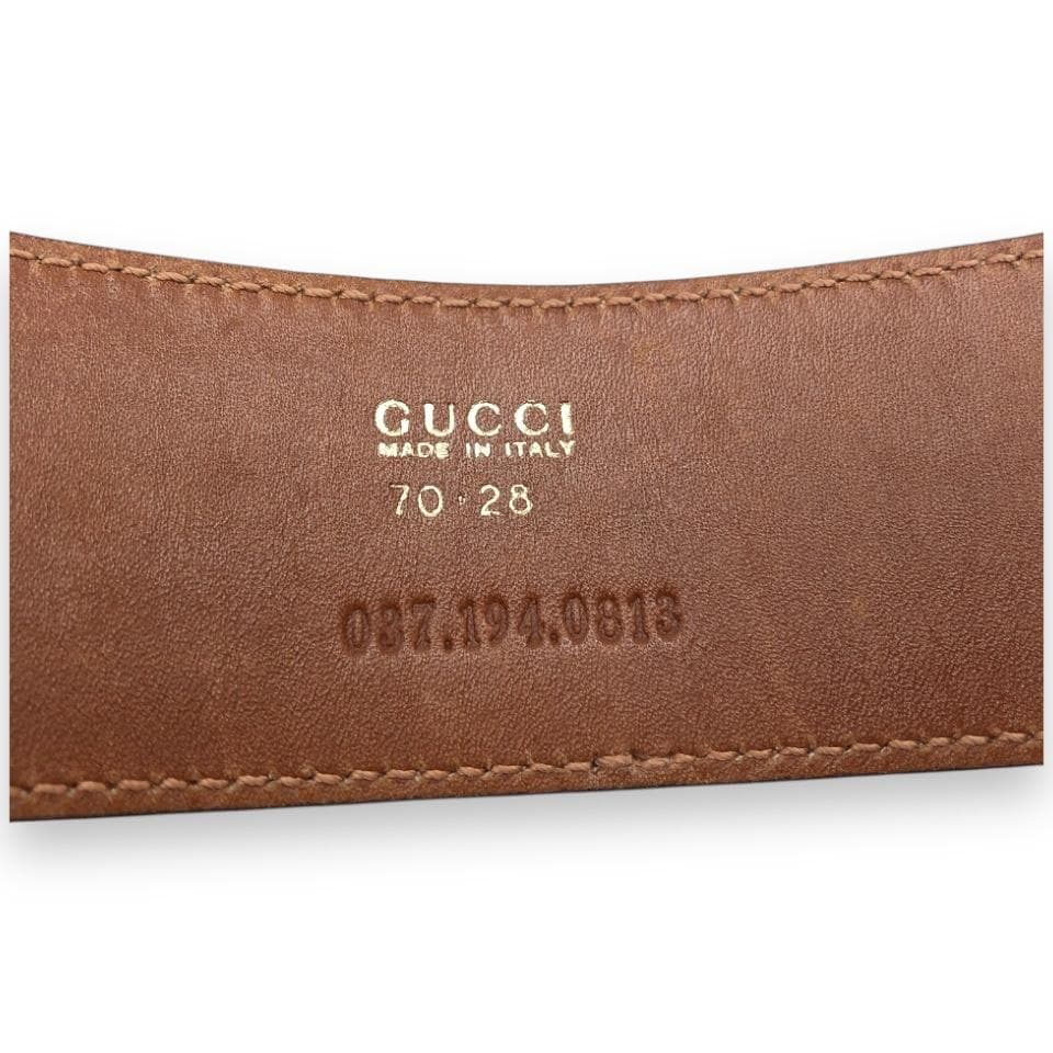 【美品】GUCCI グッチ ホースビット ベルト ゴールド ブラウン イタリア.
