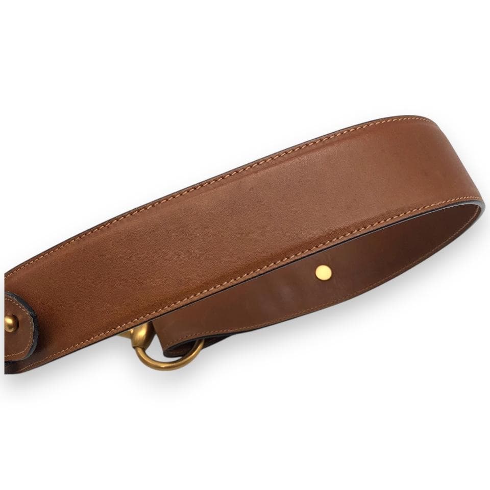 【美品】GUCCI グッチ ホースビット ベルト ゴールド ブラウン イタリア.