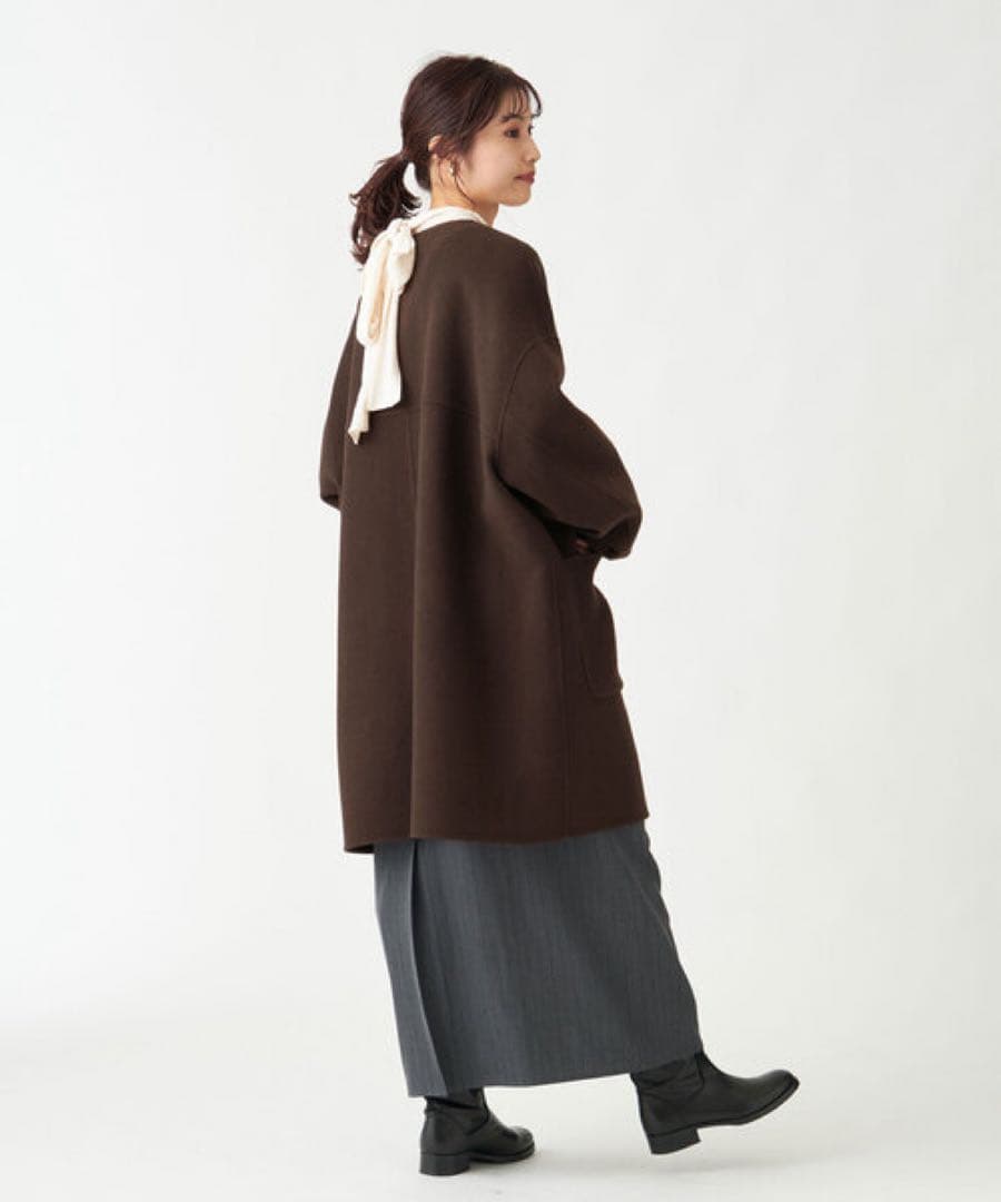 【極美品】IENA MANTECO PURE リバーハーフコート 36 ブラウン