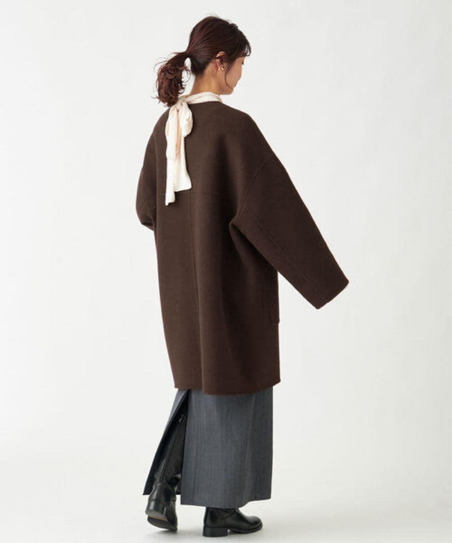 【極美品】IENA MANTECO PURE リバーハーフコート 36 ブラウン