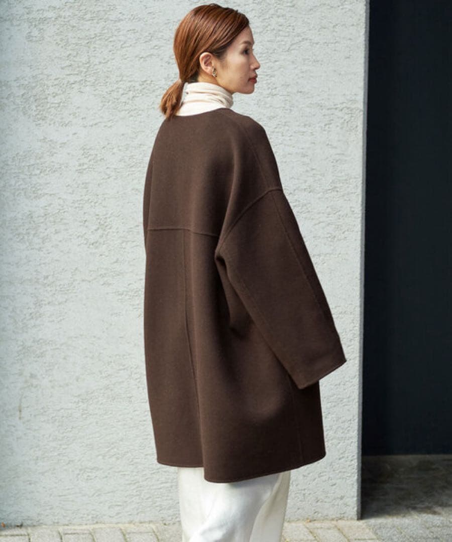 【極美品】IENA MANTECO PURE リバーハーフコート 36 ブラウン