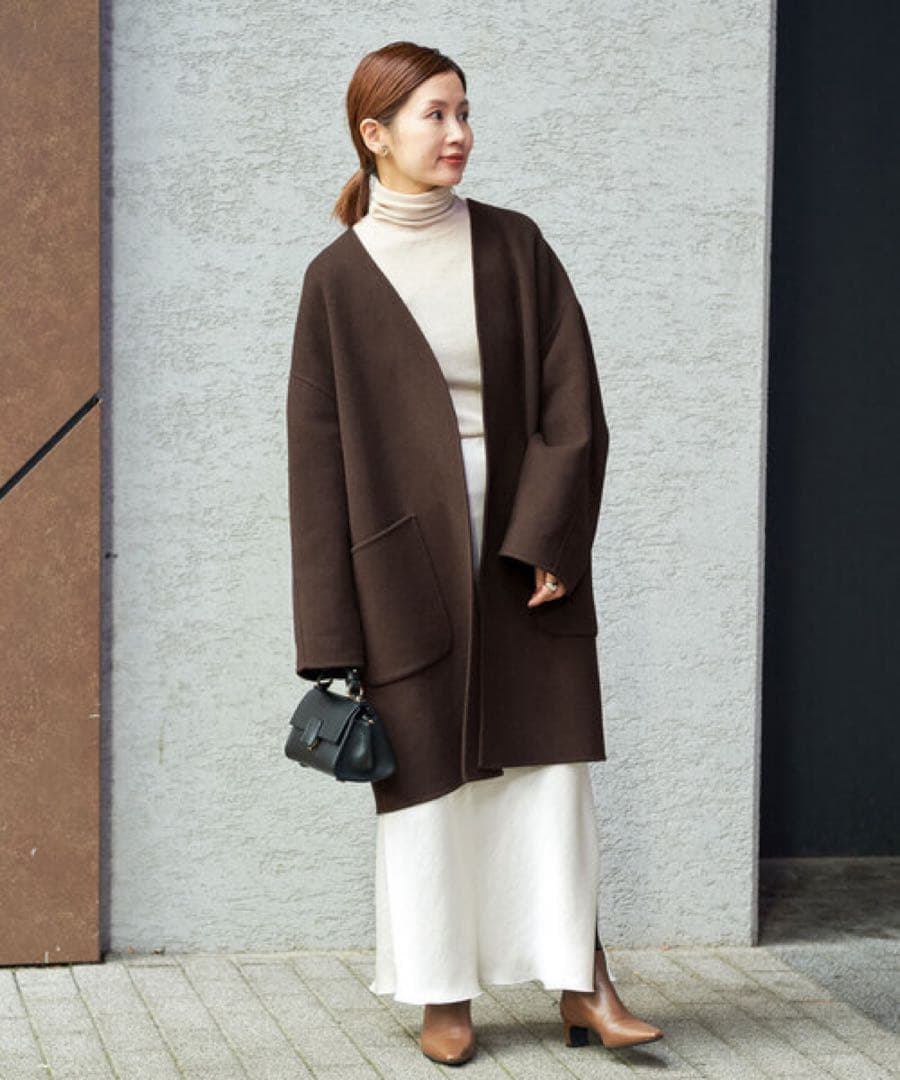 【極美品】IENA MANTECO PURE リバーハーフコート 36 ブラウン