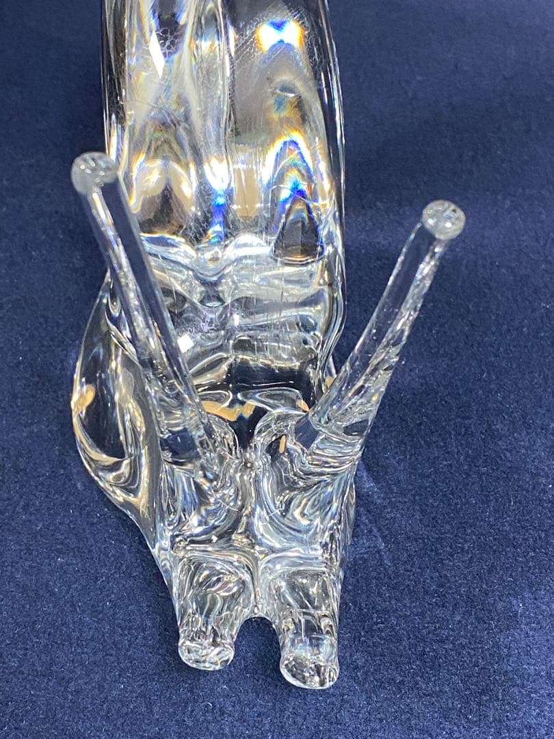 5057■Daum ドーム クリスタル カタツムリ オブジェ 共箱付