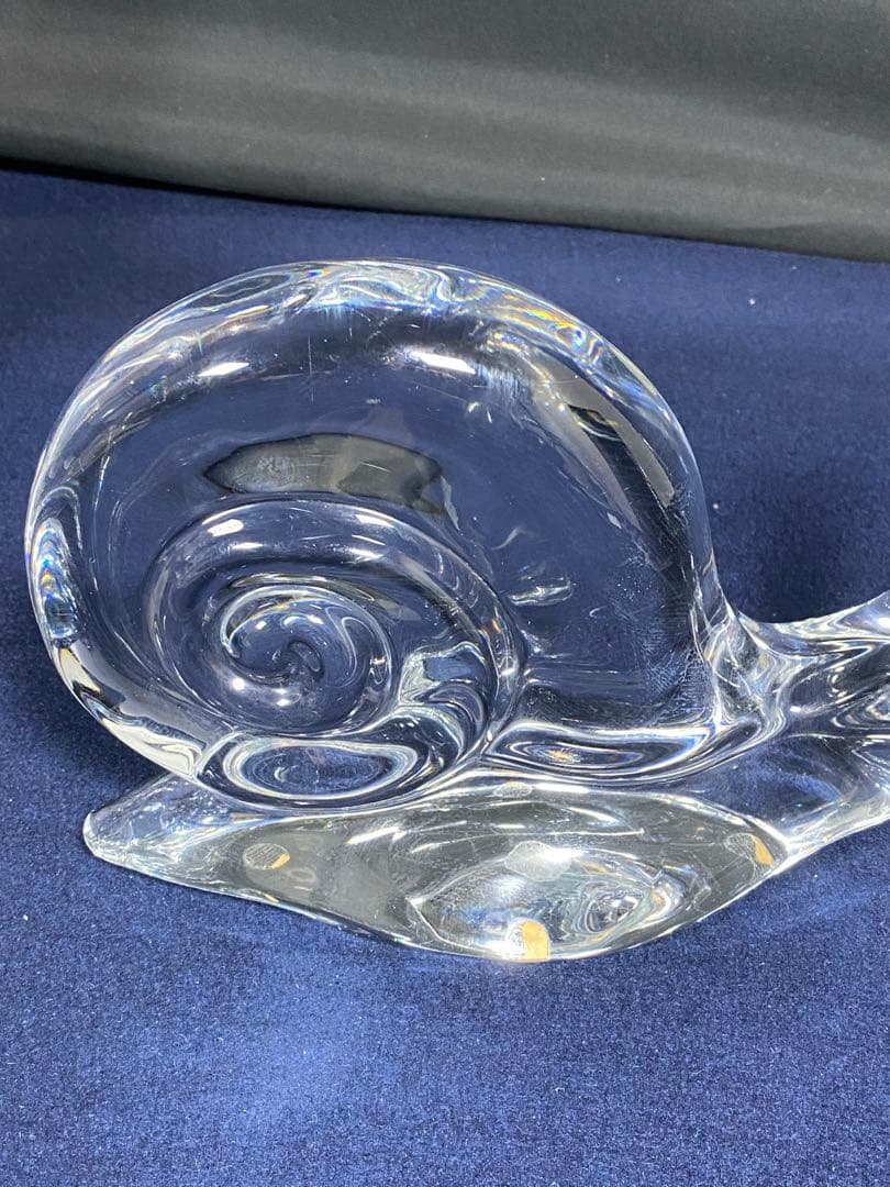 5057■Daum ドーム クリスタル カタツムリ オブジェ 共箱付