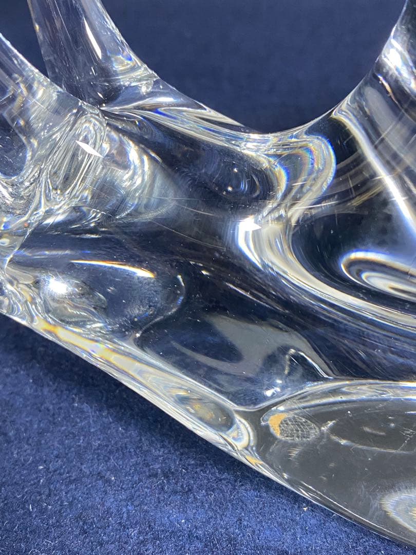 5057■Daum ドーム クリスタル カタツムリ オブジェ 共箱付