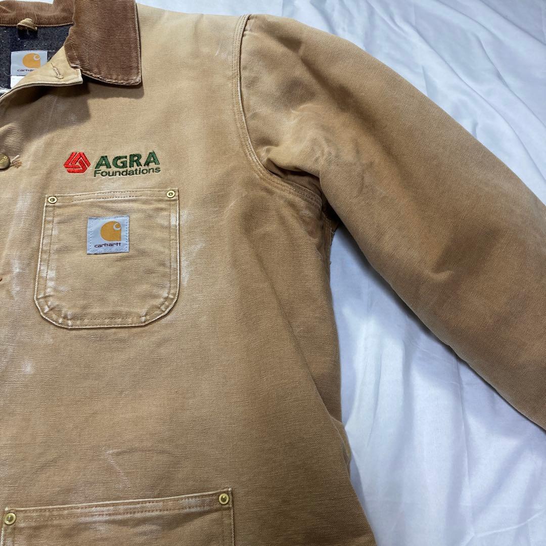 カーハート 90's？前後企業ロゴ刺繍 carhartt ミシガンチョアコート