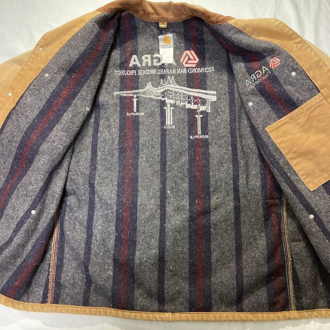 カーハート 90's？前後企業ロゴ刺繍 carhartt ミシガンチョアコート