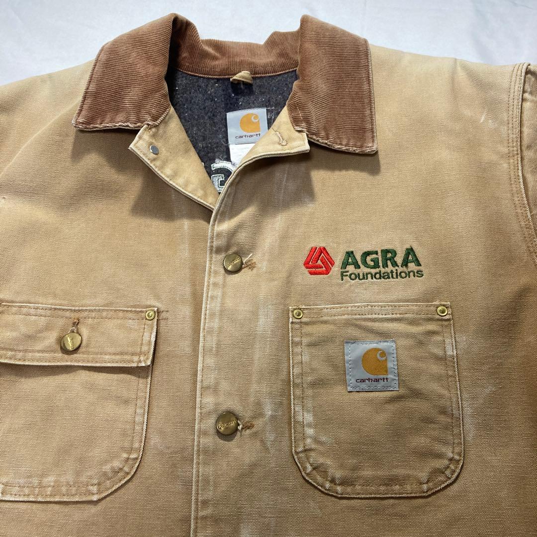 カーハート 90's？前後企業ロゴ刺繍 carhartt ミシガンチョアコート