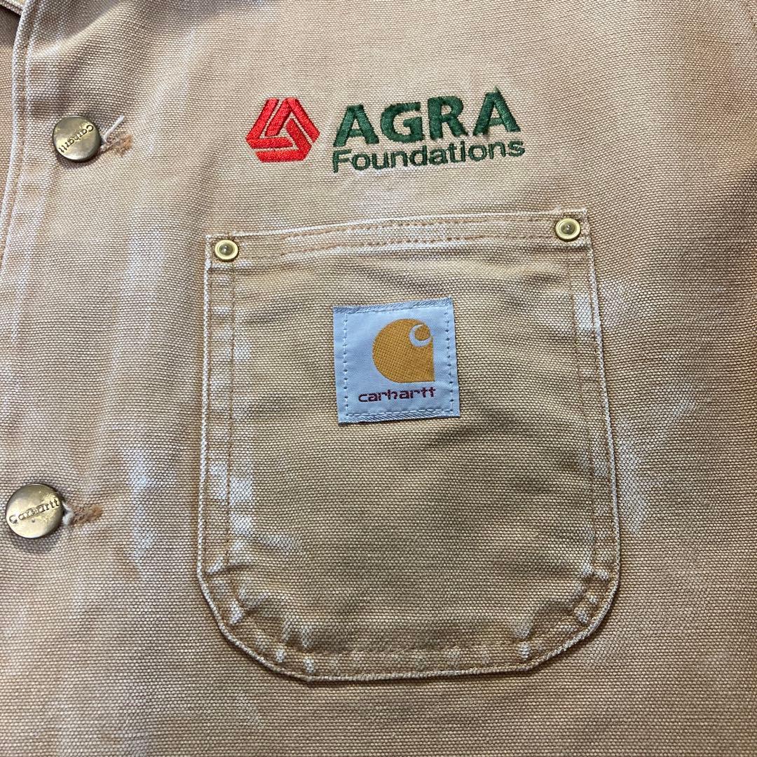 カーハート 90's？前後企業ロゴ刺繍 carhartt ミシガンチョアコート