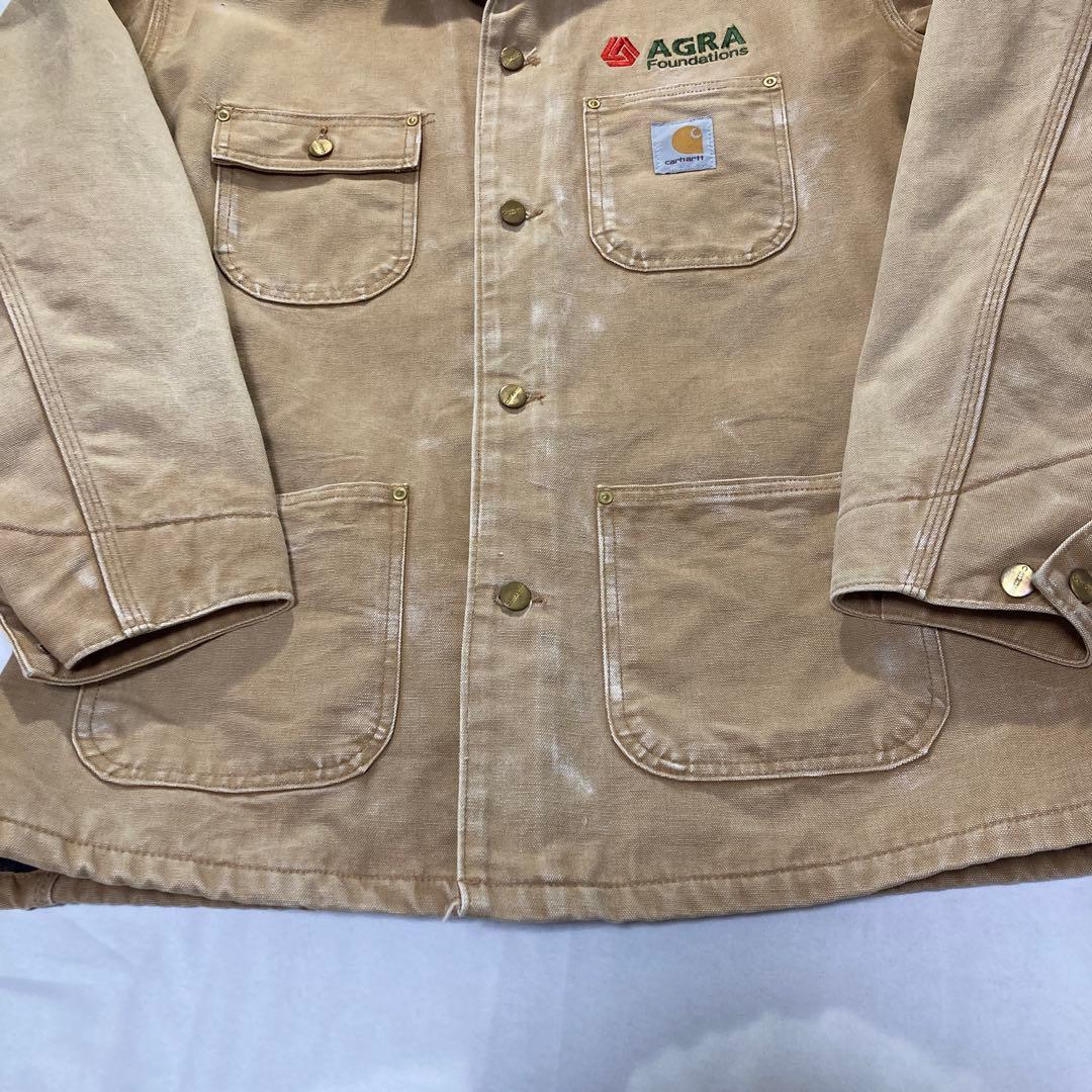 カーハート 90's？前後企業ロゴ刺繍 carhartt ミシガンチョアコート