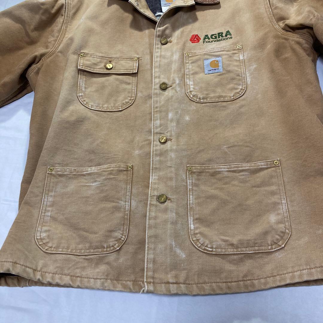 カーハート 90's？前後企業ロゴ刺繍 carhartt ミシガンチョアコート