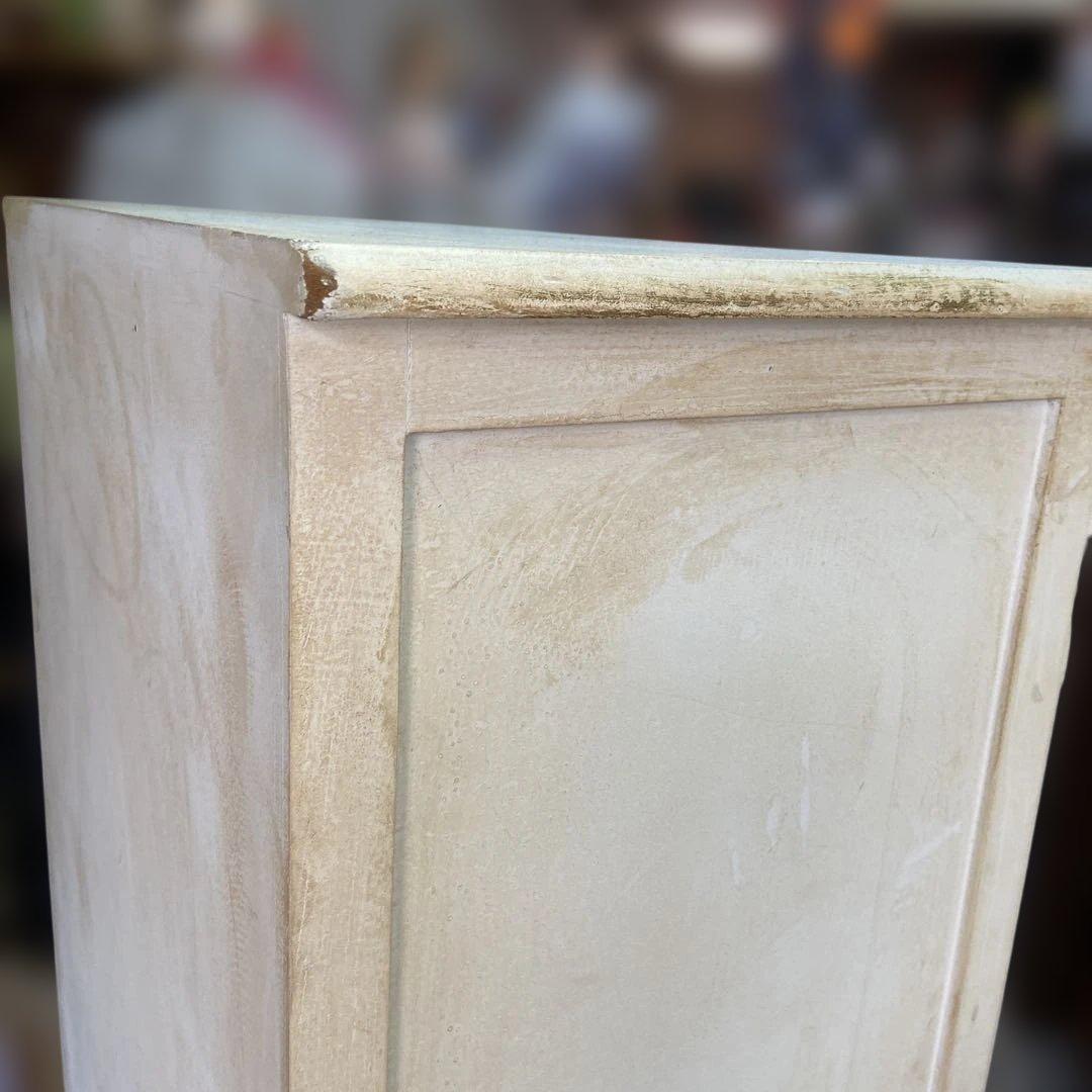 CC Lam　アンティーク　ロココ調　トールペイント　猫脚ガラスキャビネッ