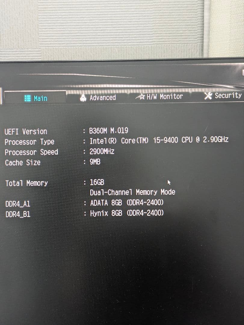 CPU+マザーボード+CPUクーラーセット core i5 9400 B360M