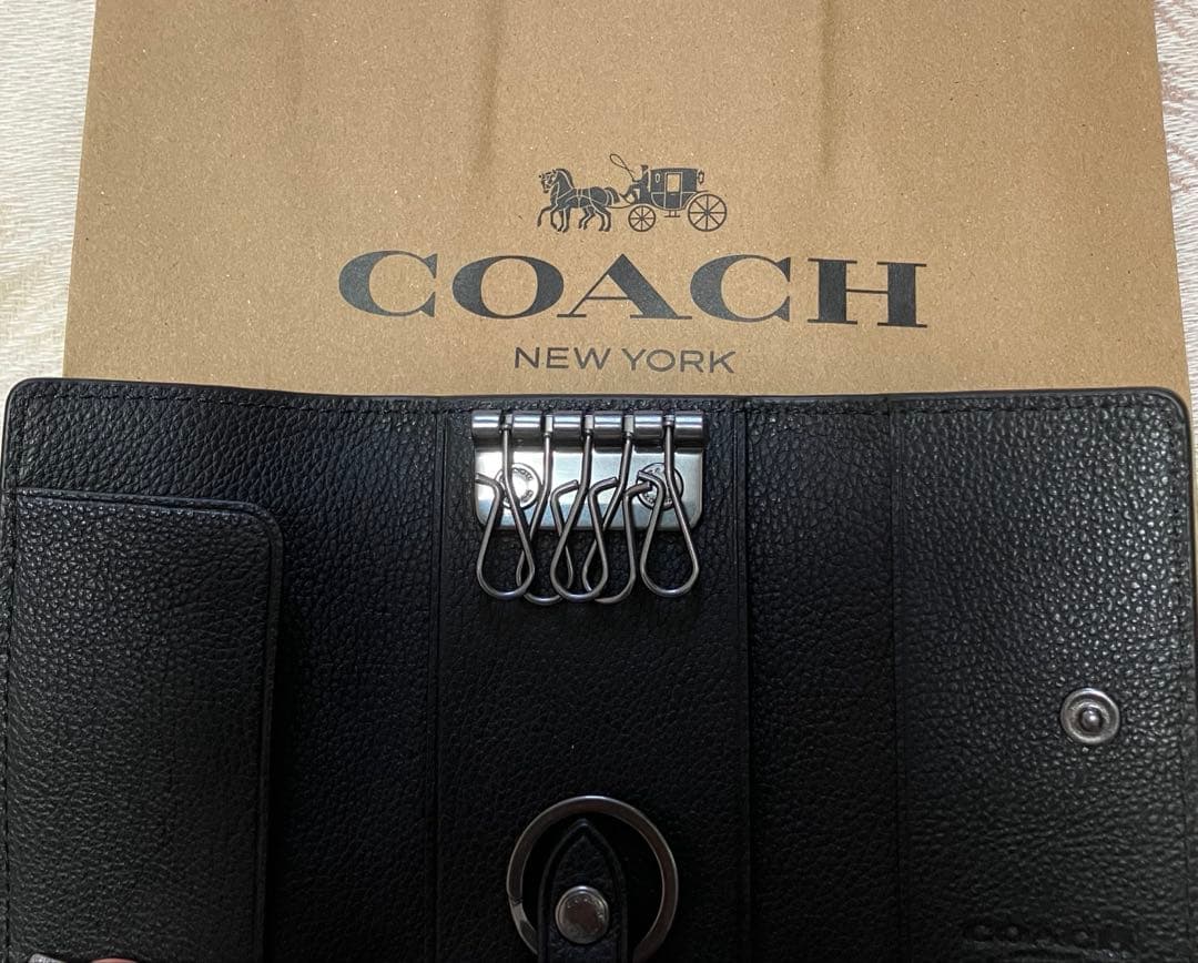 COACH レザーキーケース　ブラック