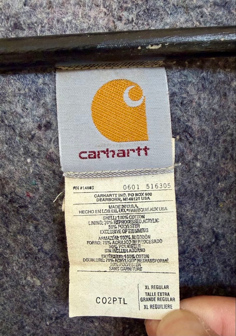 超スペシャル アメリカ製 カーハート チョアコートカバーオール XL グレー