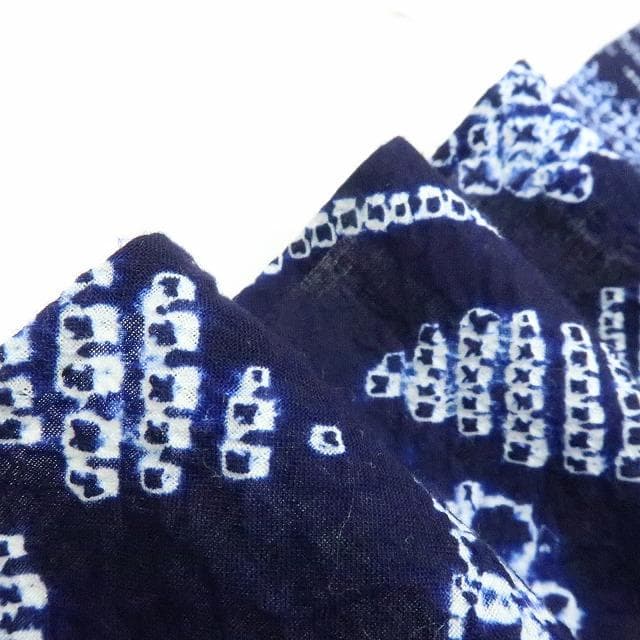 Y3362◆有松鳴海絞り 居敷当て付 高級浴衣 洗える夏着物