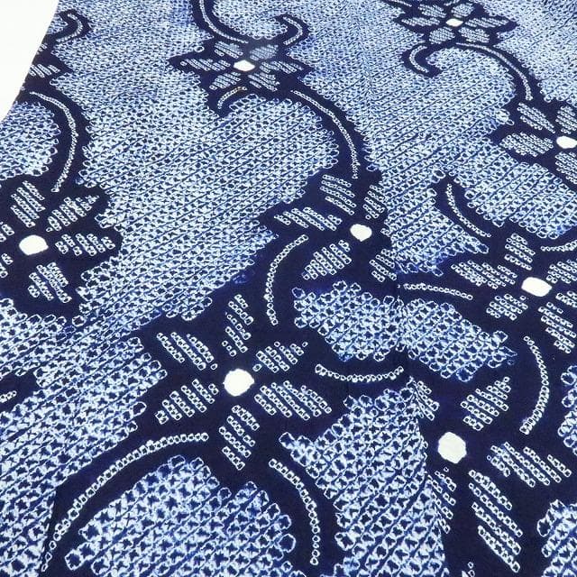 Y3362◆有松鳴海絞り 居敷当て付 高級浴衣 洗える夏着物