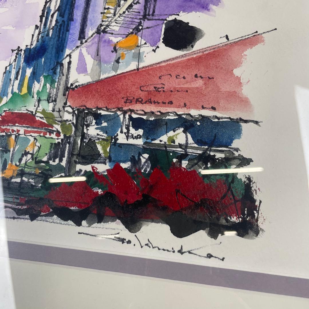 d*2様 【匿名発送】石岡剛 油絵　シャンゼリゼ大通り　風景画 額装 絵画 イン