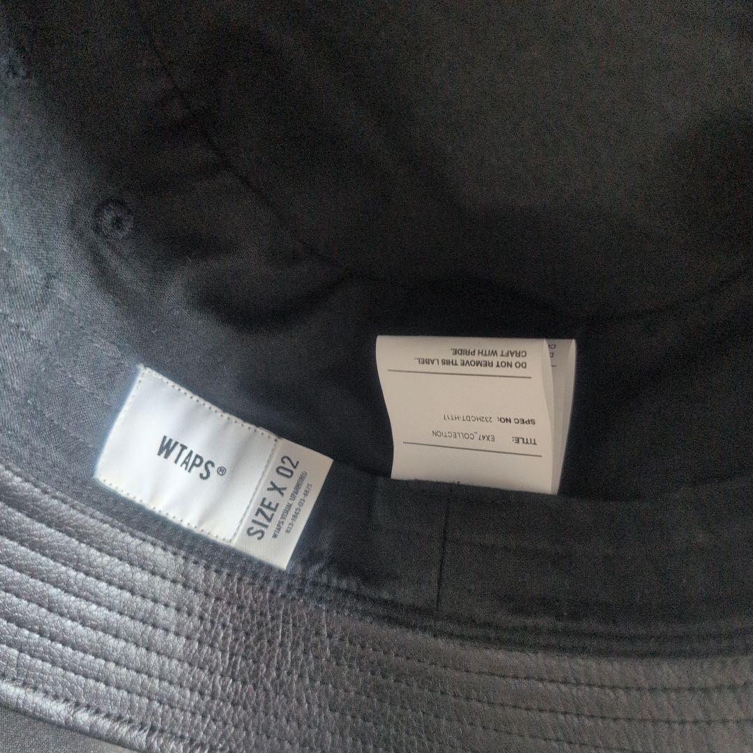 WTAPS ブラックレザーバケットハット サイズ02